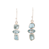 Sterling Silver Blue Topaz Earrings with Marquise